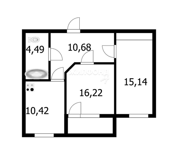 
   Продам 2-комнатную, 63 м², Ипподромская ул, 44

. Фото 20.