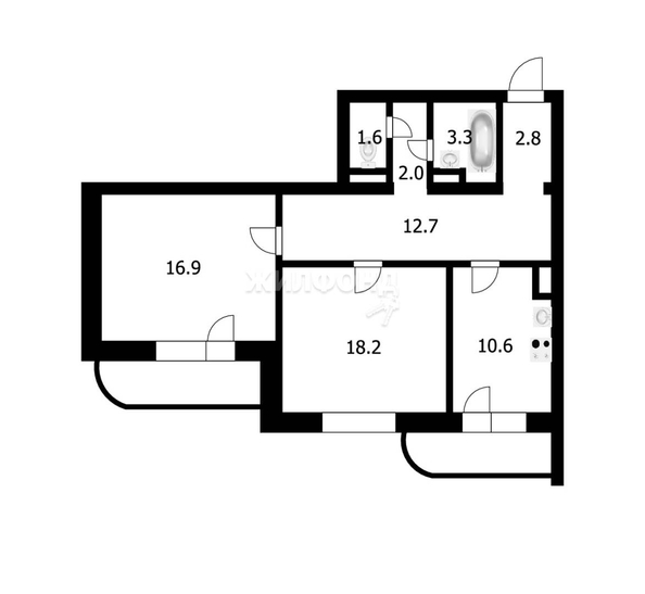 
   Продам 2-комнатную, 68.1 м², Менделеева ул, 11

. Фото 9.