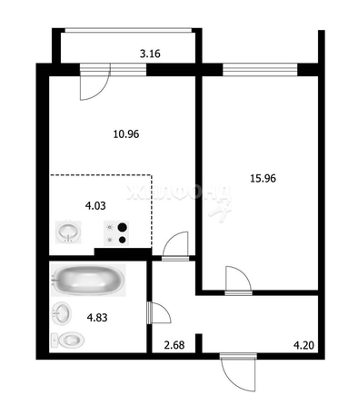 
   Продам 2-комнатную, 42.6 м², Виктора Уса ул, 15

. Фото 17.