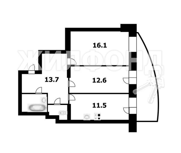 
   Продам 2-комнатную, 60 м², Кузьмы Минина ул, 9/1

. Фото 23.