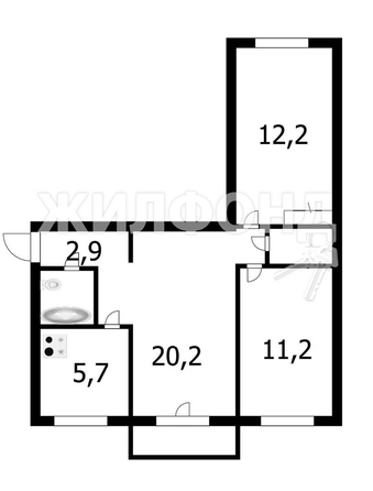 
   Продам 3-комнатную, 58.1 м², Жемчужная ул, 26

. Фото 18.