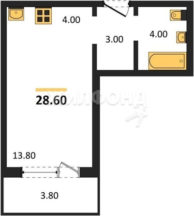 
   Продам студию, 28.6 м², Сибиряков-Гвардейцев ул, 53/9

. Фото 14.