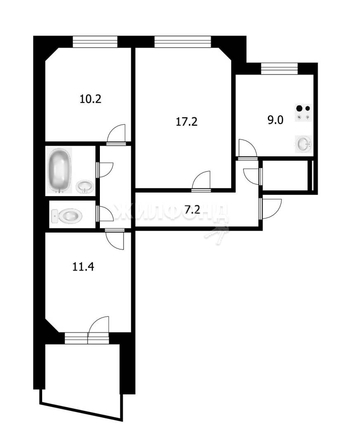 
   Продам 3-комнатную, 63.5 м², Фадеева ул, 24

. Фото 14.