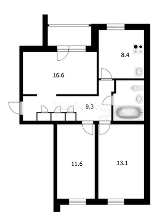 
   Продам 3-комнатную, 65.8 м², Ольги Жилиной ул, 73

. Фото 13.