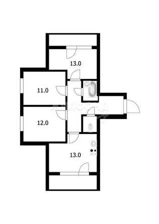 
   Продам 3-комнатную, 66 м², Романтиков ул, 16

. Фото 14.