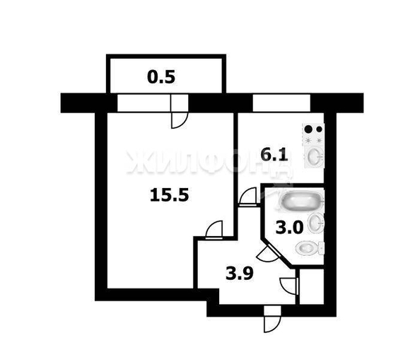 
   Продам 1-комнатную, 28.9 м², Степная ул, 67

. Фото 19.