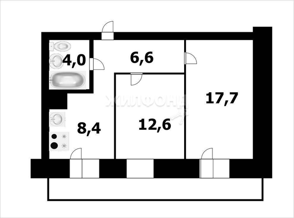 
   Продам 2-комнатную, 49.3 м², Шевченко ул, 11

. Фото 22.