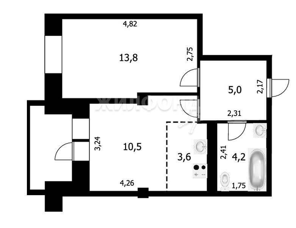 
   Продам 2-комнатную, 37 м², Междуреченская ул, 3

. Фото 12.