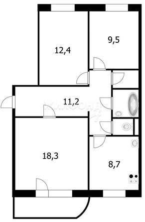 
   Продам 3-комнатную, 65.6 м², Тульская ул, 90/1

. Фото 7.