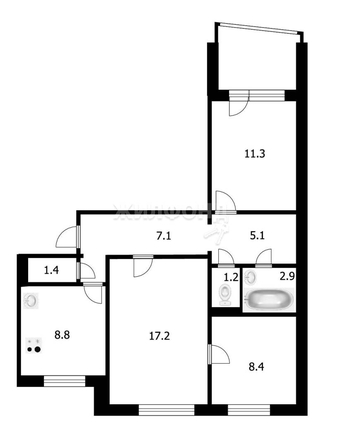 
   Продам 3-комнатную, 63.4 м², 2-й (4 мкр.) кв-л, 203

. Фото 17.