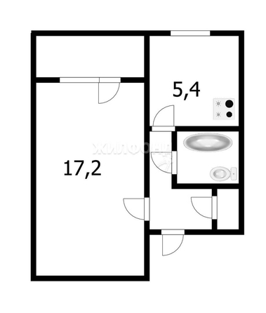 
   Продам 1-комнатную, 30.2 м², Петухова ул, 122

. Фото 22.