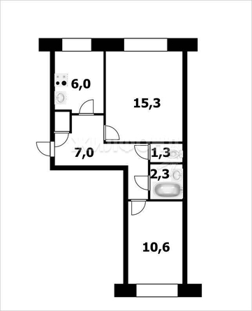 
   Продам 2-комнатную, 43.3 м², Толбухина ул, 37

. Фото 9.