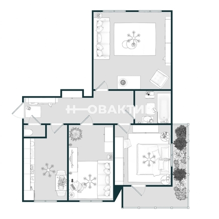 
   Продам 4-комнатную, 69.7 м², Челюскинцев ул, 7

. Фото 4.