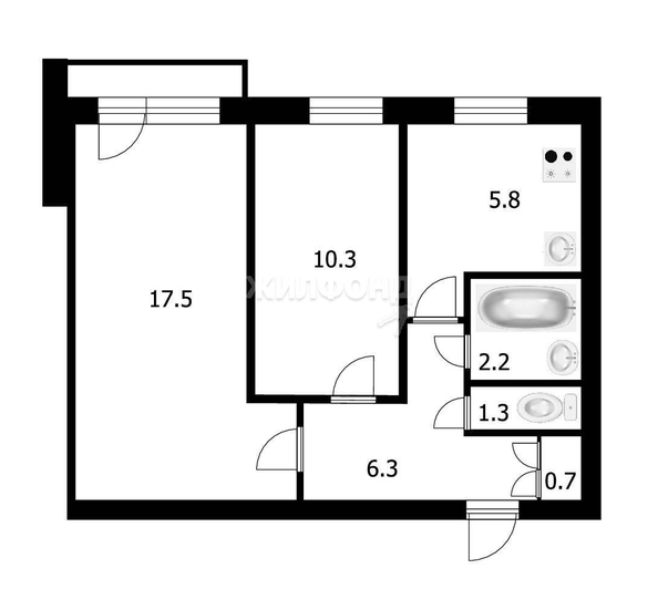 
   Продам 2-комнатную, 44.1 м², Выставочная ул, 32/1

. Фото 15.