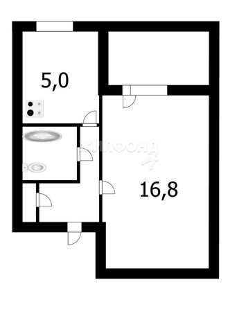 
   Продам 1-комнатную, 28.9 м², Кропоткина ул, 132/1

. Фото 11.