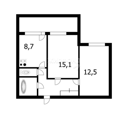 
   Продам 2-комнатную, 48.3 м², Колхидская ул, 5

. Фото 7.