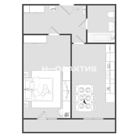 
   Продам 1-комнатную, 41.1 м², Юности ул, 3

. Фото 22.