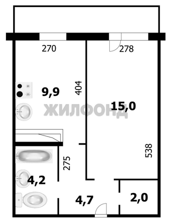 
  Продается 1-комн. квартира, 35.8 м², Мясниковой ул, д. 6/1
. Фото 9.