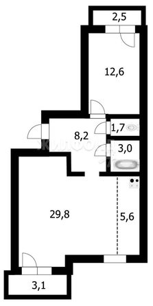 
   Продам 2-комнатную, 61.1 м², Заслонова ул, 13/7

. Фото 6.