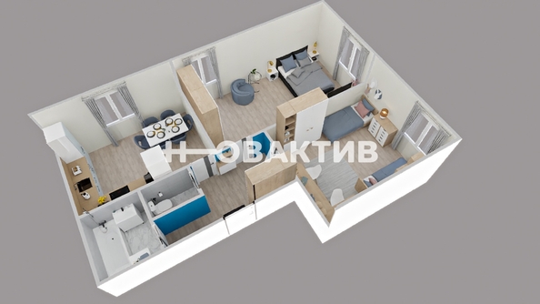 
  Сдам в аренду 2-комнатную квартиру, 59 м², Новосибирск

. Фото 20.