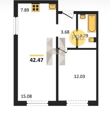 
  Сдам в аренду 1-комнатную квартиру, 42.2 м², Новосибирск

. Фото 7.