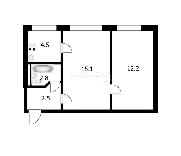 
   Продам 2-комнатную, 37.1 м², Планировочная ул, 11

. Фото 12.