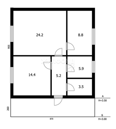 
   Продам 3-комнатную, 62.3 м², Гагарина ул, 2

. Фото 31.