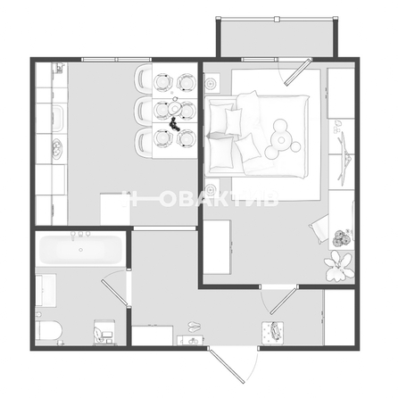 
   Продам 1-комнатную, 38 м², Северная ул, 13

. Фото 23.