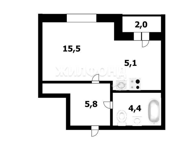 
   Продам студию, 30.6 м², имени генерал-майора Рожкина А.Н. ул, 14

. Фото 10.