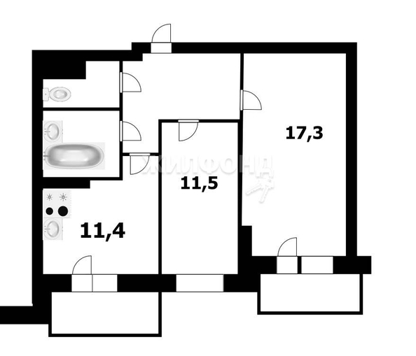 
   Продам 2-комнатную, 50.7 м², Бородина ул, 54

. Фото 6.