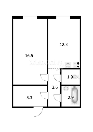 
   Продам 1-комнатную, 42.5 м², Татьяны Снежиной ул, 43

. Фото 11.