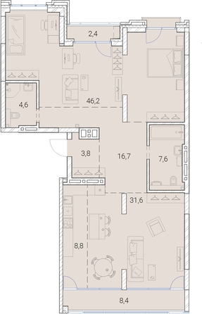 
   Продам 1-комнатную, 130.1 м², Тайм Сквер

. Фото 37.