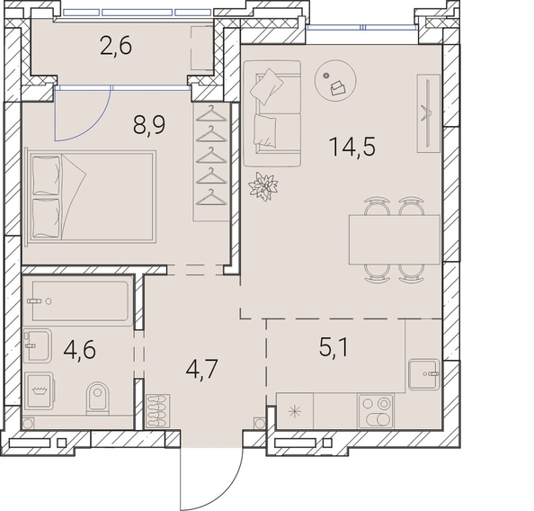 
   Продам 1-комнатную, 40.4 м², Тайм Сквер

. Фото 19.