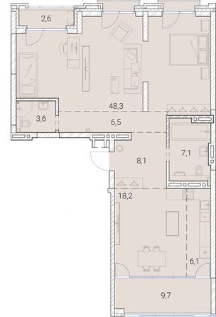 
   Продам 1-комнатную, 110.2 м², Тайм Сквер

. Фото 37.