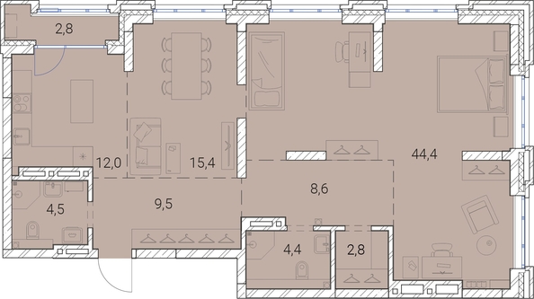 
   Продам 1-комнатную, 104.4 м², Тайм Сквер

. Фото 37.