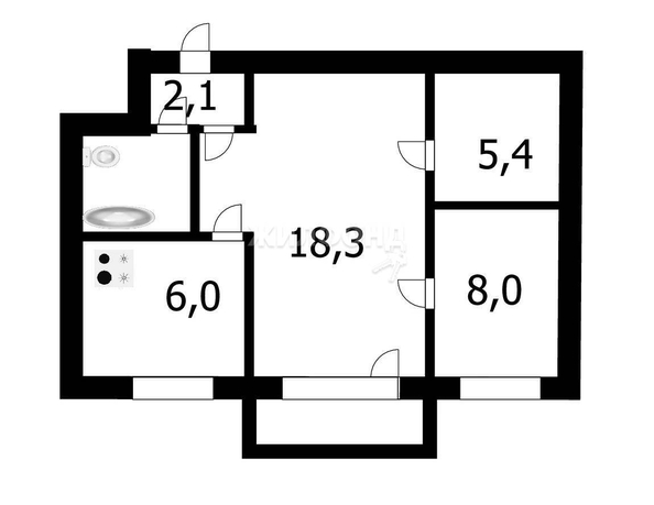 
   Продам 2-комнатную, 42.8 м², Пермитина ул, 4

. Фото 10.