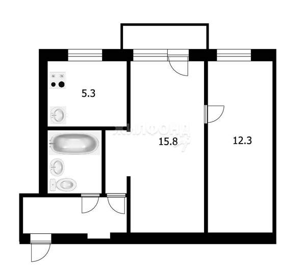 
   Продам 2-комнатную, 43.8 м², Римского-Корсакова ул, 12а

. Фото 30.