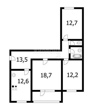 
   Продам 3-комнатную, 76.9 м², Краснообск, 205

. Фото 17.