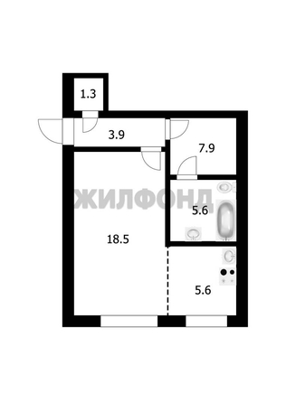 
   Продам 1-комнатную, 40.3 м², Сибиряков-Гвардейцев ул, 55

. Фото 14.