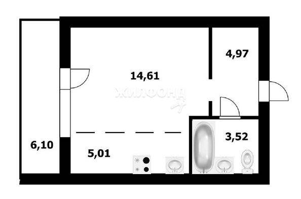 
   Продам студию, 27.6 м², Олимпийской Славы мкр, 3

. Фото 12.