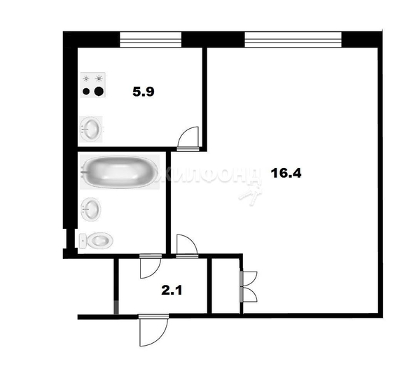 
   Продам 1-комнатную, 28.1 м², Дуси Ковальчук ул, 177

. Фото 12.