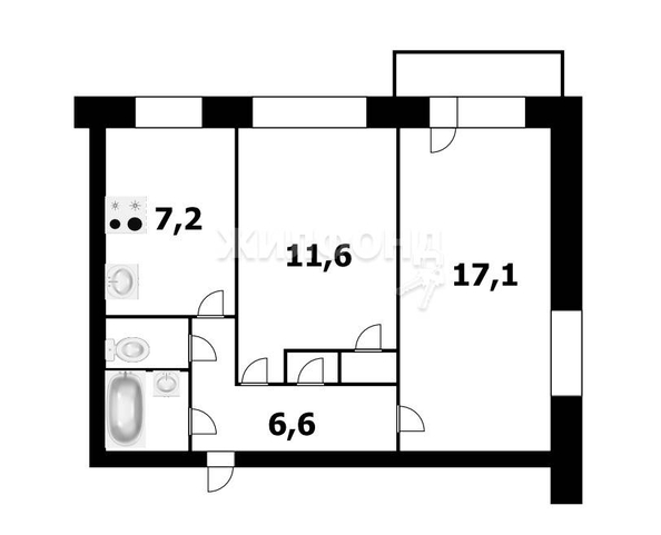 
   Продам 2-комнатную, 47.7 м², Линейная ул, 33/3

. Фото 23.