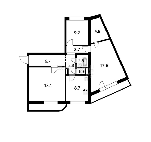 
   Продам 3-комнатную, 74.1 м², Лазурная ул, 2

. Фото 15.