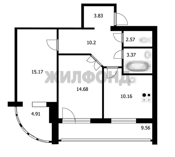 
   Продам 2-комнатную, 66.2 м², 2-й (4 мкр.) кв-л, 232

. Фото 26.
