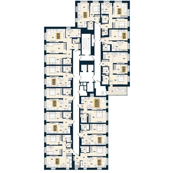 
   Продам 3-комнатную, 84.8 м², Первый на Есенина, дом 3

. Фото 1.