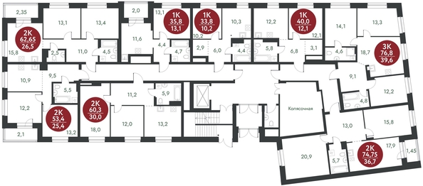 
   Продам 2-комнатную, 53.4 м², Скандинавские кварталы, дом 1

. Фото 1.