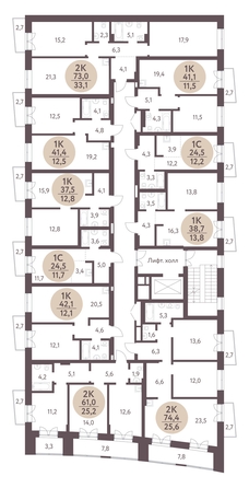 
   Продам 2-комнатную, 74.4 м², Зеленый город, дом 1

. Фото 1.