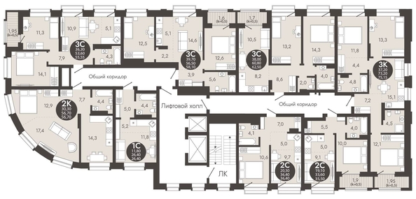 
   Продам 3-комнатную, 58.1 м², Флагман Холл

. Фото 1.