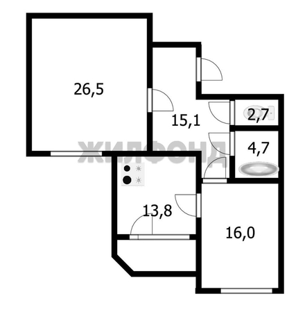 
   Продам 2-комнатную, 79.6 м², Ильича ул, 23

. Фото 9.
