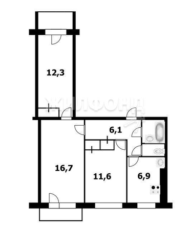 
   Продам 3-комнатную, 61.8 м², 1905 года ул, 30

. Фото 17.